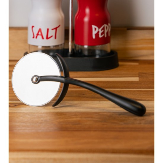 Cortador 18,5cm de Pizza com Cabo Antiderrapante Chef Pro Preto Liga de Zinco 